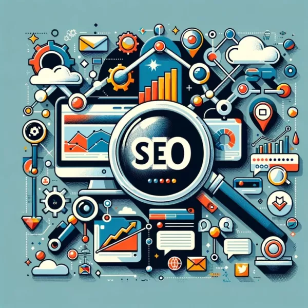 illustration of seo products and services